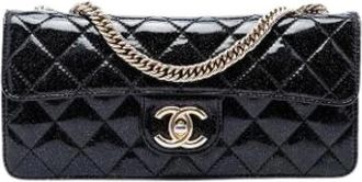 Chanel Borsa a spalla Chanel Pre-owned in vernice trapuntata glitterata - - Pre-owned - Donna - Nero - ONE SIZE