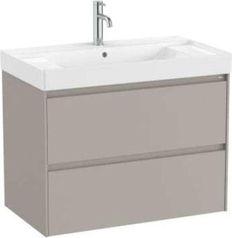 Roca Mueble Lavabo Centrado Blanco 800x460 Ona Standard 2 Cajones Led Gris Arena.-roca: Dise&ntilde;o, Innovaci&oacute;n Y Calidad