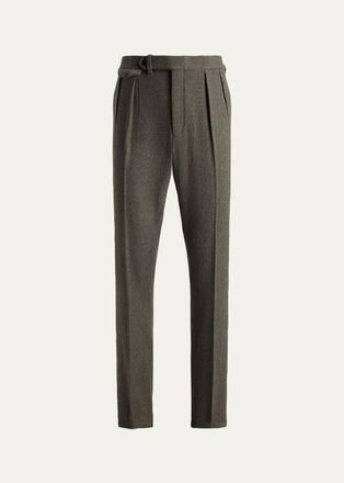 Ralph Lauren Purple Label Mens Gregory Hand-Tailored Tick-Weave Trousers