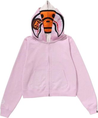 A Bathing Ape Milo Shark Cropped Full Zip Double Hoodie Pink 2M30-215-301-PNK