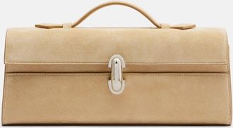 Savette Symmetry Slim suede top-handle bag