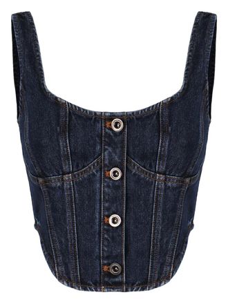 Self Portrait wide strap corset top - Blue