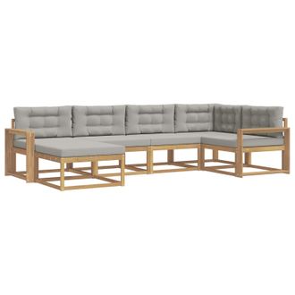 vidaXL Conjunto De Sof&aacute;s De Exterior 5 Pcs Blanco Y Gris Claro Vidaxl