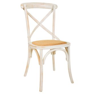 Wanderlust Deco Silla De Madera Y Asiento De Ratan 44x42x46/88h Cm