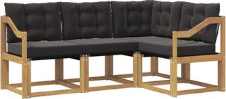 vidaXL Conjunto De Sof&aacute;s De Exterior 4 Uds. Blanco Y Negro Vidaxl