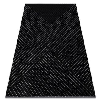 RugsX Tappeto Emerald Esclusivo A0084 Glamour, Elegante, Linee, G&eacute;om&eacute;trique Nero / Argint Black 200x290 Cm