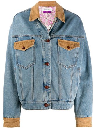 Philosophy di Lorenzo Serafini Giacca denim con dettaglio a coste - Blu