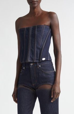 Jean Paul Gaultier Denim Corset Top in Indigo at Nordstrom, Size X-Large