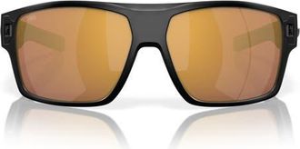 Costa 62mm Square Sunglasses in Matte Black/Gold Mirror at Nordstrom