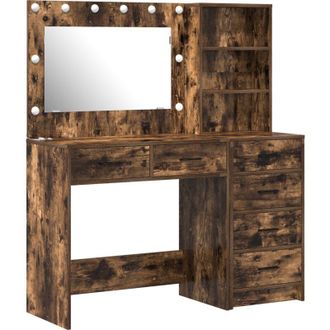 vidaXL Mesa De Tocador Con Caj&oacute;n 2 Pcs Marr&oacute;n 78.5 X 41 X 135 Cm Vidaxl