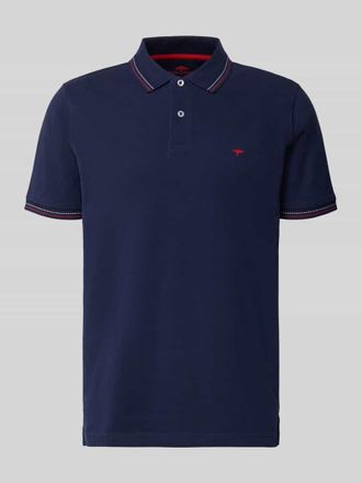 Fynch-Hatton Fynch-Hatton Regular Fit Poloshirt mit Label-Stitching in Marine, Gr&ouml;&szlig;e 3XL