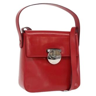 Ferragamo Pre-owned Handbags, female, Red, Size: ONE SIZE Pre-owned Leather Handbag