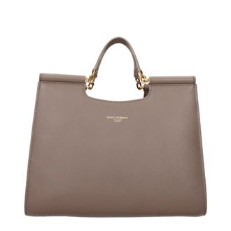 Dolce & Gabbana Dolce&Gabbana Damens Sicily Handtasche Beige Leder