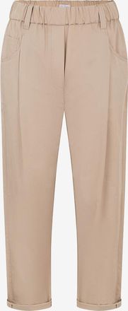 Brunello Cucinelli Bundfaltenhose aus leichter Popeline mit Monili Track