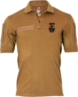 Copytec Tactical Polo Shirt Alfa Sniper Sniper Sport Crest German Army 19279, sand, M