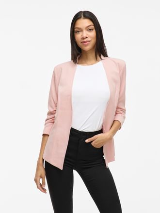 Vila Kurzblazer VILA VIHER NEW 3/4 BLAZER -NOOS, Damen, Gr. XXL, rosa (misty rose), Web, Obermaterial: 63% Polyester, 33% Viskose, 4% Elasthan, unifarben, 