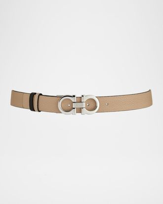 Ferragamo Gancini-Buckle Reversible Leather Belt