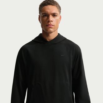 Nike Mens Primary NanoKnit Dri-FIT UV Protection Pullover Performance Hoodie in Black | II1304-010