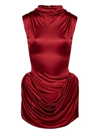 Magda Butrym draped cowl-neck dress - Red