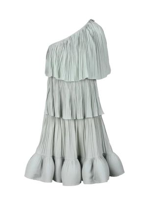 Lanvin One-Shoulder Midi Dress - Green