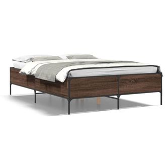 Berkfield Home Bed Frame without Mattress Brown Oak 150x200 cm King Size
