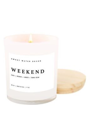 Sweet Water Decor Weekend 11 oz. Candle in White at Nordstrom