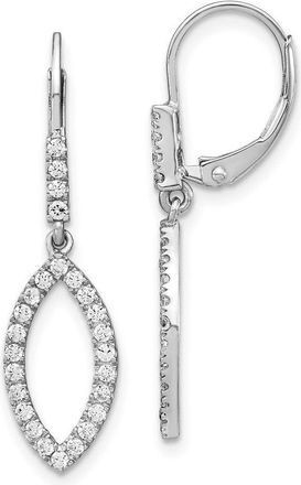 Diamond2Deal 14K White Gold 1/2 ct Lab Grown Diamond Fancy Drop Leverback Earrings VS Clarity, G-H Color