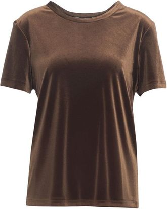 Gender Bronze Round Neck T-Shirt With Velvety Texture