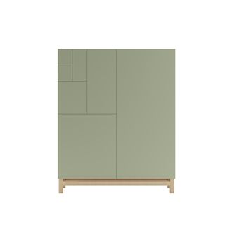 HERDASA Zapatero Modelo Volda 515, Roble Con Puertas Verde