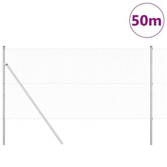 Berkfield Home Hexagon Fence 1x50 m Galvanised Steel in Silver