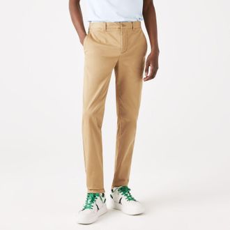Lacoste Heren Lacoste Slim Fit Stretch Katoenen Chino in Beige