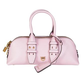 Pinko Bowling Bag Baguette Vitello - Dames - Handtassen - Roze - ONE Size - Leer - Tassen
