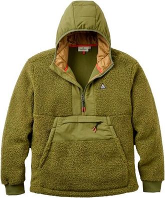 Passenger Woodland Recycled 1/2 Zip Sherpa Fleece Fleecepullover f&uuml;r Herren | oliv