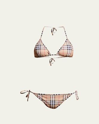 Burberry Cobb Vintage Check Triangle Bikini