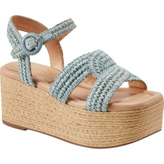 Marc Fisher Payley Ankle Strap Platform Sandal in Medium Blue at Nordstrom Rack, Size 8.5
