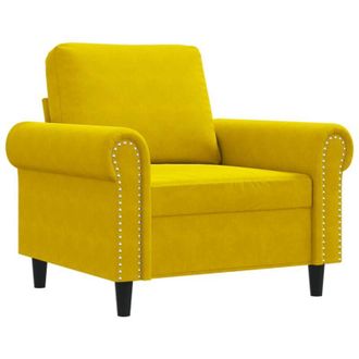 vidaXL Sill&oacute;n De Terciopelo Amarillo 60 Cm Vidaxl