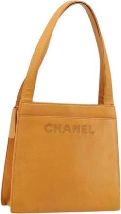 Chanel Pre-owned Shoulder Bags, female, Orange, Size: ONE SIZE Pre-owned Vintage Leather Tote Bag