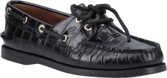 Sperry Top-Sider Authentic 2 Eye Dames Bootschoenen Van Zwart Leer