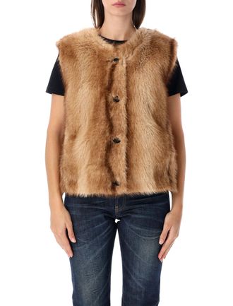 Urban Code Vest Fur Boxy Plush Fur Vest