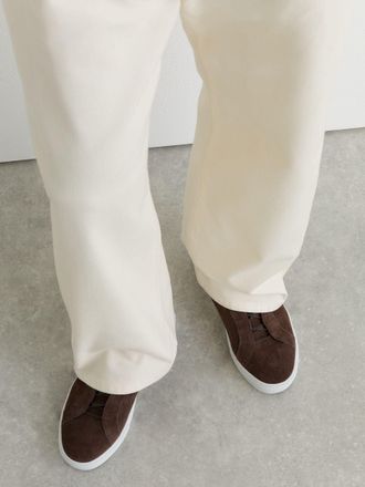 Reiss Chocolate Brown Jenson Lace-up Trainers, E41