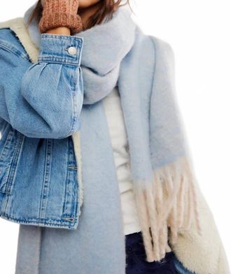 Free People Womens Winter Chill Blanket Scarf In Blue