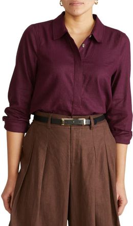 Universal Standard Elbe Stretch Shirt in Acai Purple at Nordstrom, Size Xs