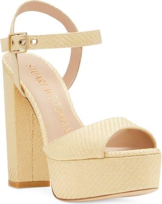 Stuart Weitzman Ryder 95 Platform Sandal in Wheat at Nordstrom Rack, Size 10