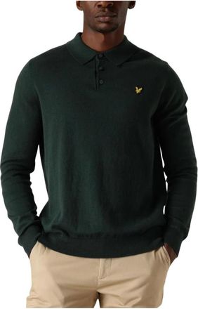 Lyle & Scott Truien & Vesten, Heren, Groen, S, Katoen, Katoen Merino Gebreide Polo