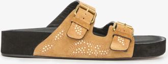Isabel Marant Womens Lennyo Sandal In Cognac/gold