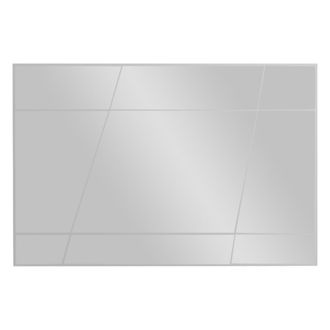 Dmora Espejo Agliano, Detalles Geom&eacute;tricos, Forma Rectangular, Tipo De Pared, 50x75h Cm Blanco