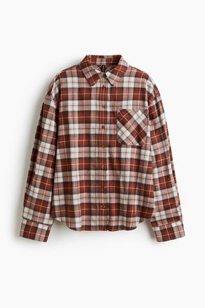 H&M Oversized Baumwollhemd - Brown