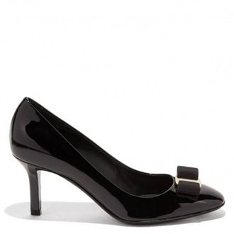 Ferragamo Erice 70 Vara Bow Leather Pumps, Size 7 C