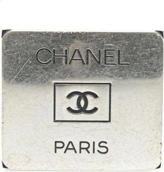 Chanel Pre-owned Jewellery, female, Gray, Size: ONE SIZE Pre-owned Decorative Square Metal Plate