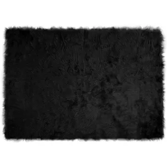 vidaXL Vidaxl Tappeto In Finta Tafalla Nero 140 X 200 Cm Poliestere